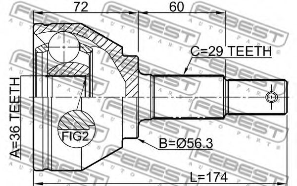 ШРУС FEBEST 0210-T31M9 - Фото 1