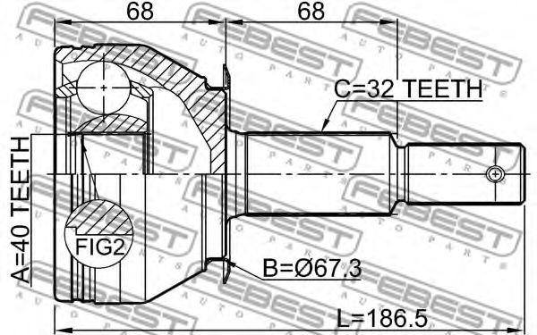 ШРУС FEBEST 0210-TA60R - Фото 1