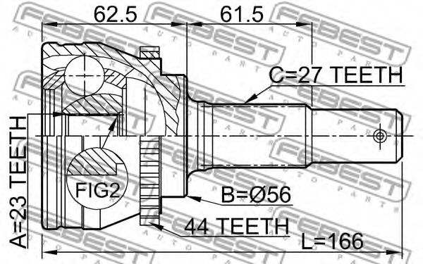 ШРУС FEBEST 0210-V10A44 - Фото 1