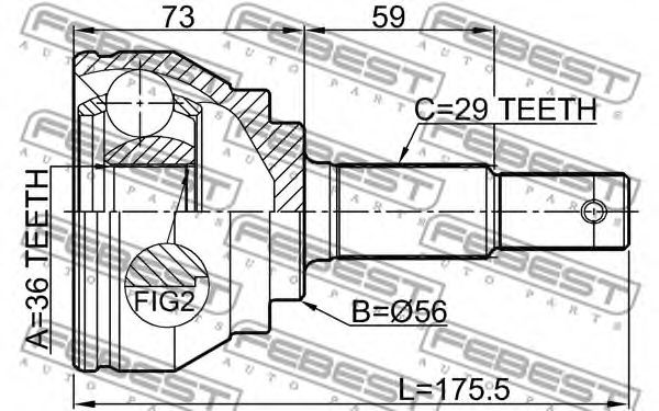 ШРУС FEBEST 0210-V42 - Фото 1