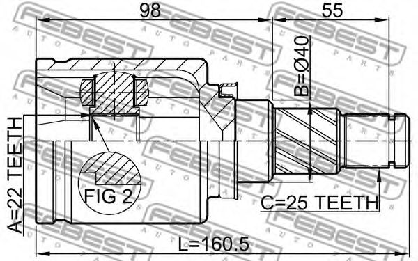 ШРУС FEBEST 0211-B10ATLH - Фото 1