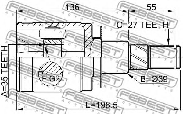 ШРУС FEBEST 0211-D40AT - Фото 1