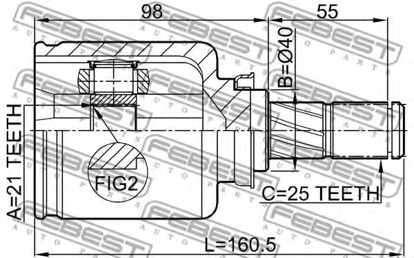 ШРУС FEBEST 0211-E11AT - Фото 1
