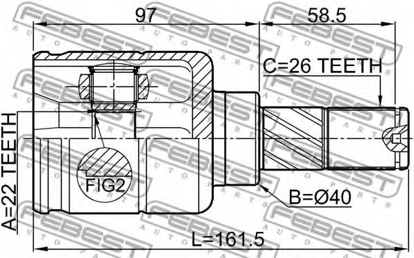 ШРУС FEBEST 0211-E11MT16 - Фото 1