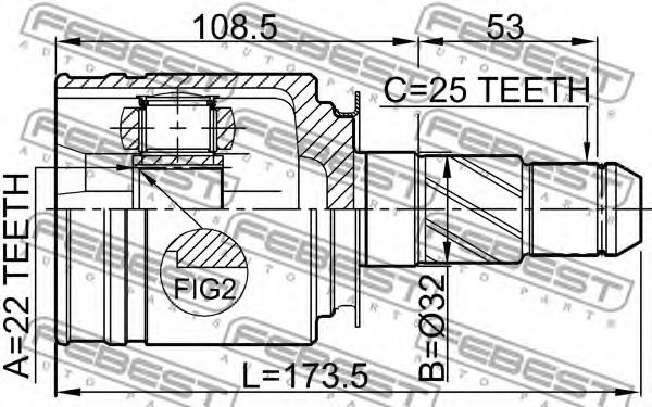 ШРУС FEBEST 0211-FX35RH - Фото 1