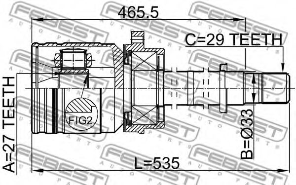 ШРУС FEBEST 0211-J31RH - Фото 1