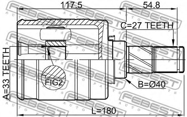 ШРУС FEBEST 0211-JJ10ELH - Фото 1