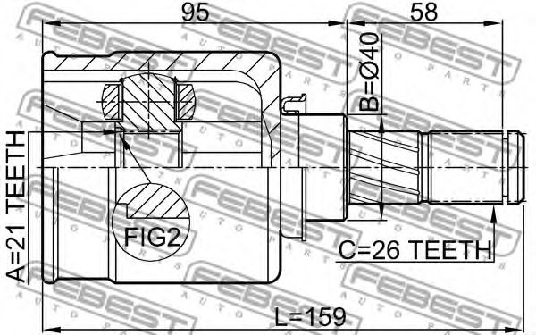 ШРУС FEBEST 0211-K12 - Фото 1