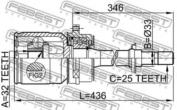 ШРУС FEBEST 0211-SR20RH - Фото 1