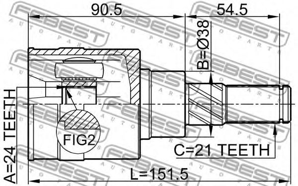 ШРУС FEBEST 0211-T30R - Фото 1