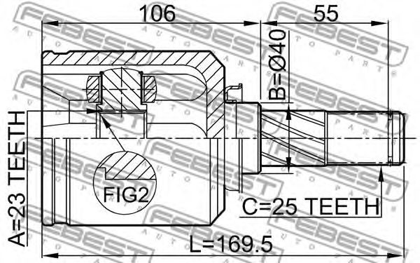 ШРУС FEBEST 0211-V10RH - Фото 1