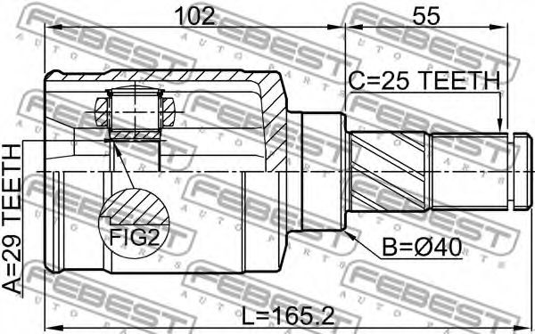 ШРУС FEBEST 0211-Z11AT - Фото 1