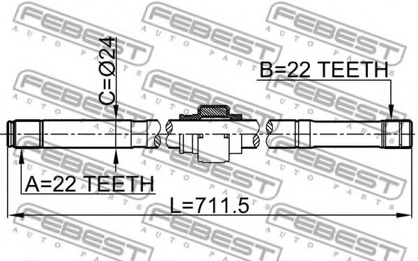 Приводной вал FEBEST 0212-B10MTRH - Фото 1