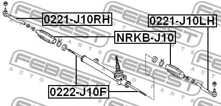 Наконечник рулевой тяги FEBEST 0221-J10RH - Фото 1