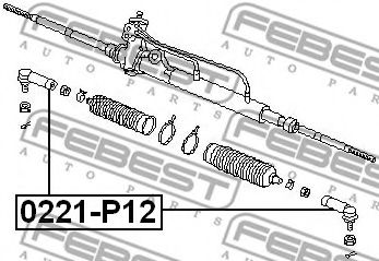 Наконечник рулевой тяги FEBEST 0221-P12 - Фото 1