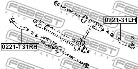 Наконечник рулевой тяги FEBEST 0221-T31RH - Фото 1