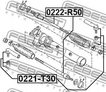 Рулевая тяга FEBEST 0222-R50 - Фото 1