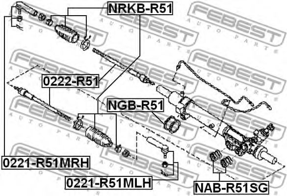 Рулевая тяга FEBEST 0222-R51 - Фото 1
