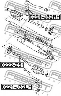 Рулевая тяга FEBEST 0222-Z51 - Фото 1