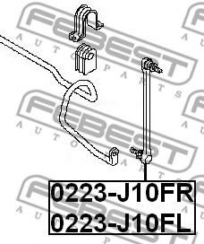 Тяга / стійка стабілізатора FEBEST 0223-J10FL - Фото 1