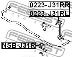 Тяга / стійка стабілізатора FEBEST 0223-J31RR - Фото 1