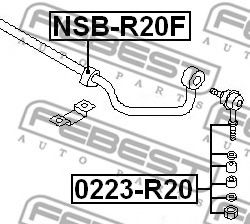 Тяга / стійка стабілізатора FEBEST 0223-R20 - Фото 1
