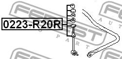 Тяга / стійка стабілізатора FEBEST 0223-R20R - Фото 1