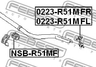 Тяга / стійка стабілізатора FEBEST 0223-R51MFL - Фото 1