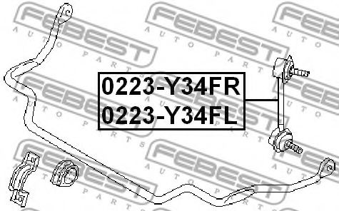 Тяга / стійка стабілізатора FEBEST 0223-Y34FR - Фото 1