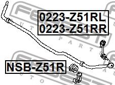 Тяга / стійка стабілізатора FEBEST 0223-Z51RR - Фото 1