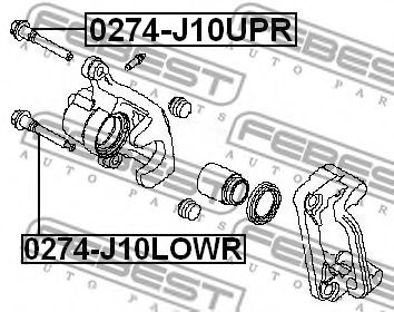 Направляющий болт, корпус скобы тормоза FEBEST 0274-J10LOWR - Фото 1