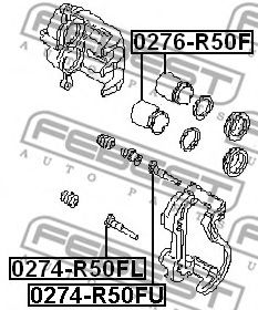 Направляющий болт, корпус скобы тормоза FEBEST 0274-R50FU - Фото 1