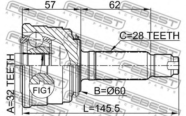 ШРУС FEBEST 0310-022 - Фото 1