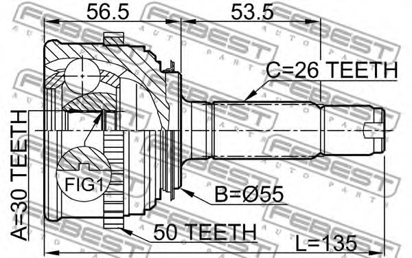 ШРУС FEBEST 0310-024A50 - Фото 1