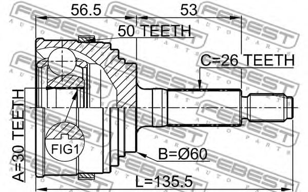 ШРКШ FEBEST 0310-055A50 - Фото 1