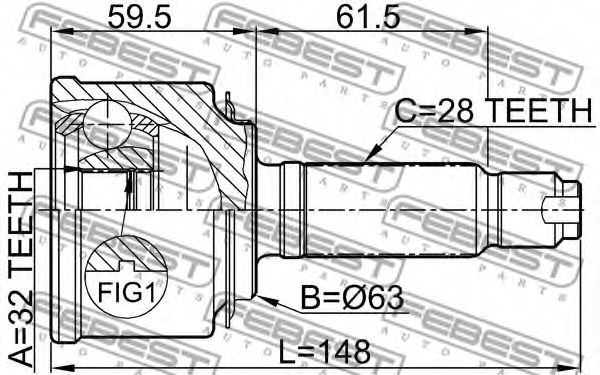 ШРКШ FEBEST 0310-057 - Фото 1