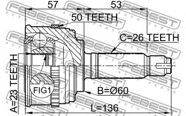 ШРУС FEBEST 0310-058A50 - Фото 1