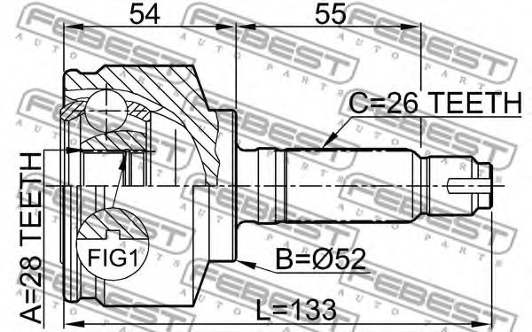 ШРУС FEBEST 0310-059 - Фото 1