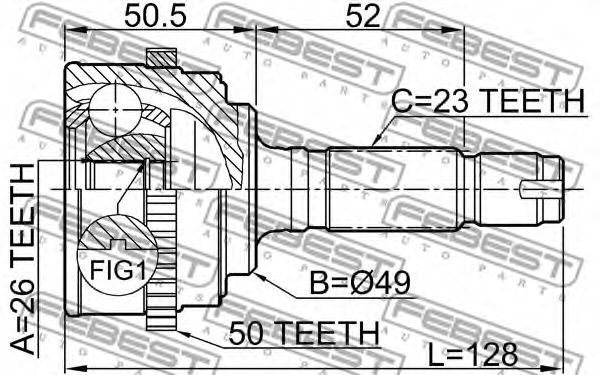 ШРУС FEBEST 0310-061A50 - Фото 1