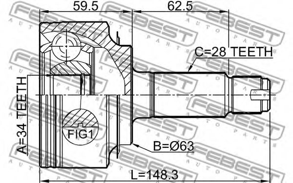 ШРУС FEBEST 0310-CL20 - Фото 1