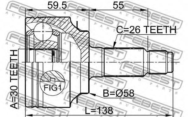 ШРУС FEBEST 0310-FD - Фото 1