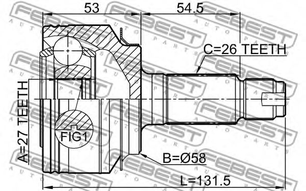 ШРУС FEBEST 0310-GB3 - Фото 1