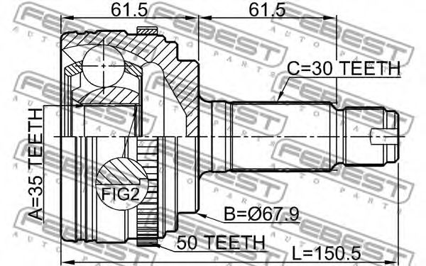 ШРУС FEBEST 0310-MRVA50 - Фото 1