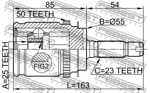 ШРУС FEBEST 0310-RD1RA50 - Фото 1