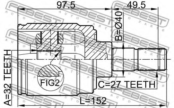 ШРУС FEBEST 0311-CRVATRH - Фото 1