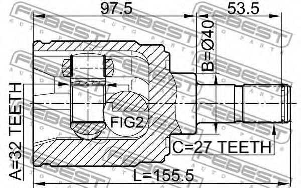 ШРУС FEBEST 0311-CRVMTRH - Фото 1