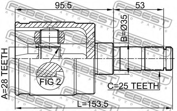 ШРУС FEBEST 0311-GDLH - Фото 1