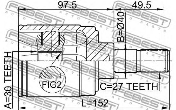 ШРУС FEBEST 0311-HRVMTRH - Фото 1