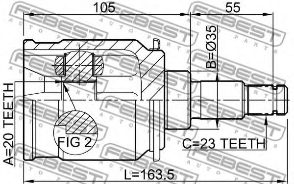 ШРУС FEBEST 0311-RELHR - Фото 1