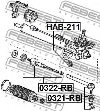 Рулевая тяга FEBEST 0322-RB - Фото 1